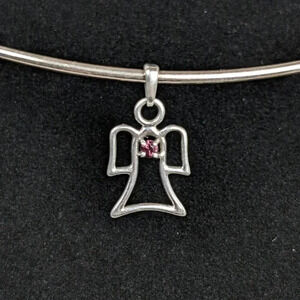 Vintage Sterling Angel Outline Pendant